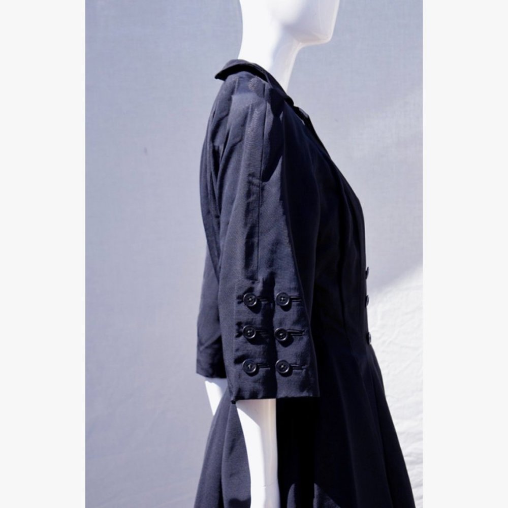 Vtg Faille Fit Flare Princess Coat Dress S - image 5